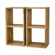 NOCNOI Puzzle rektangulr reol, m. 2 rum - massiv olieret eg, til vg/gulv (70x36)