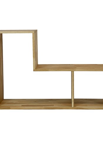 NOCNOI Puzzle asymmetrisk reol, m. 2 rum - massivt olieret eg (70x104)