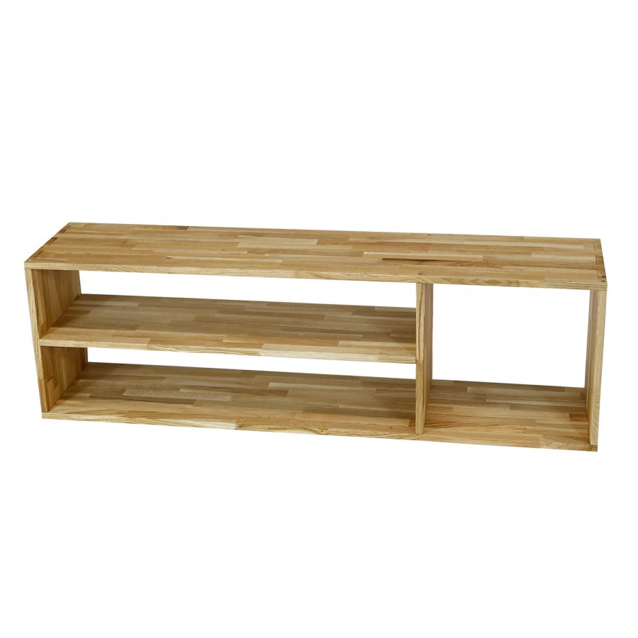 NOCNOI Puzzle TV-bnk, m. 3 rum - massivt olieret egetr (44,5x144)