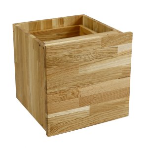 NOCNOI Puzzle skuffeindsats, m. 2 skuffer, m. push open funktion - massivt olieret egetr(H:33,8cm x33,8cm x 33,8cm)