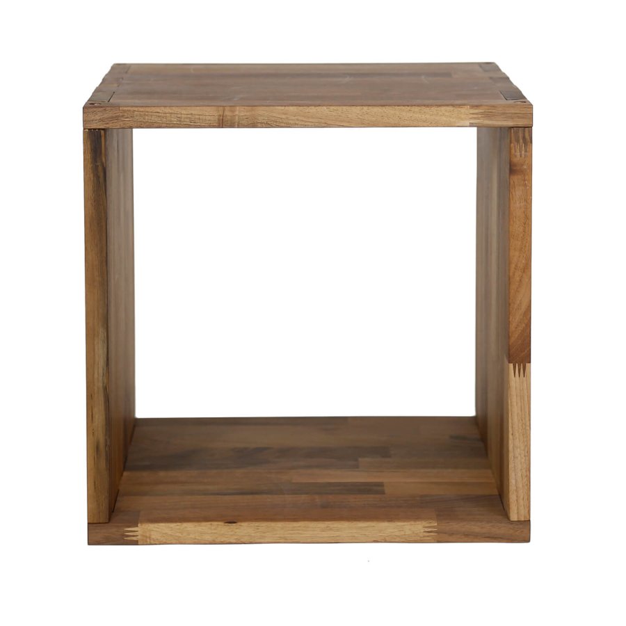 NOCNOI Puzzle quadratisches Regal, 1 Fach - Massivholz geölt, Walnuss, für Wand/Boden (36x36)