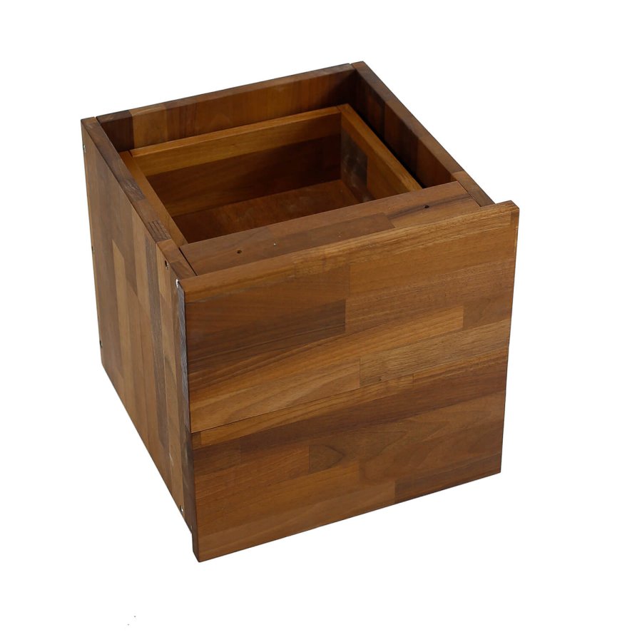 NOCNOI Puzzle Schubladeneinsatz, m. 2 Schubladen, mit Push-Open-Funktion - Nussbaum massiv geölt (H: 33,8cm x33,8cm x 33,8cm)