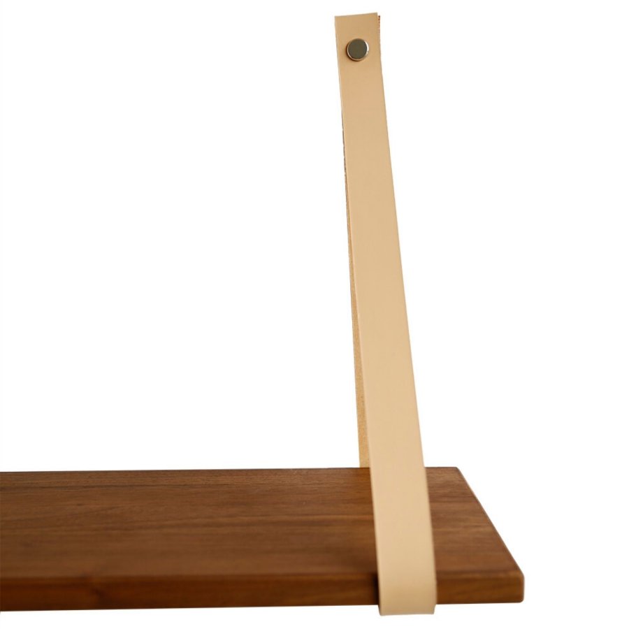 NocNoi Harre Vig Wandregal - massives Walnussholz und Naturleder