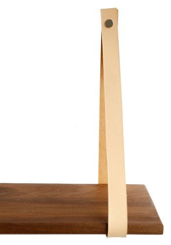 NocNoi Harre Vig Wandregal - massives Walnussholz und Naturleder