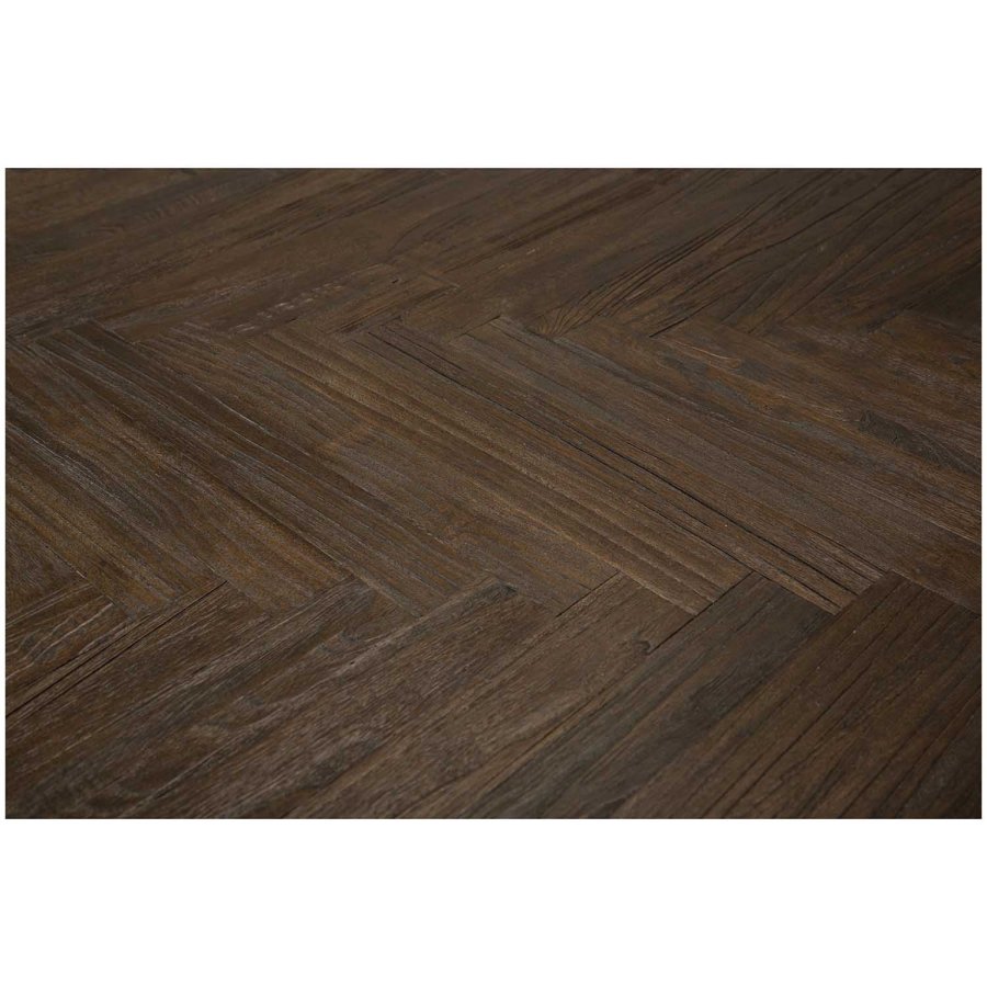 DAN-FORM Bone spisebord - brun genbrugs elmetr og tr (220x100)