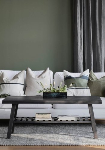 ROWICO Brooklyn sofabord - rget eg m. 1 hylde (130x75)