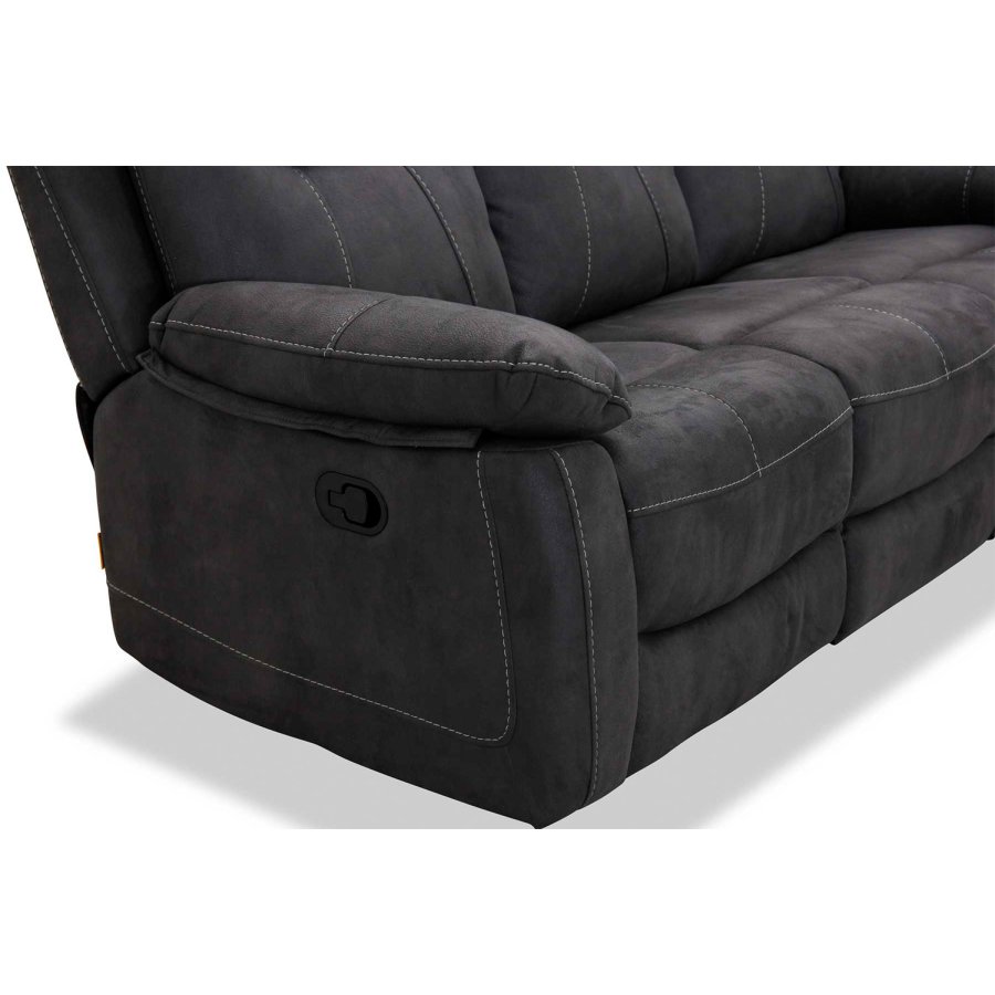 Boston Relaxsofa 3-Sitzer, grauer Stoff