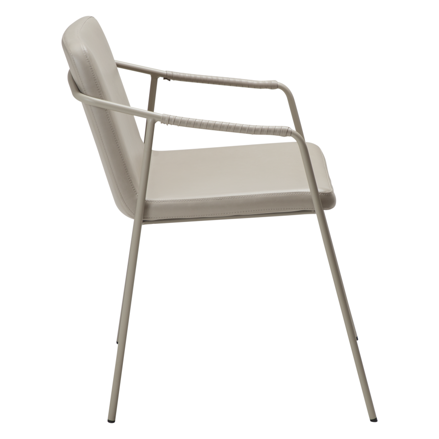 DAN-FORM BOTO spisebordsstol, m. armln - Cashmere kunstlder og Cashmere metal