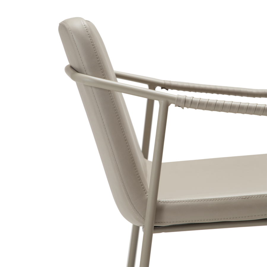 DAN-FORM BOTO spisebordsstol, m. armln - Cashmere kunstlder og Cashmere metal