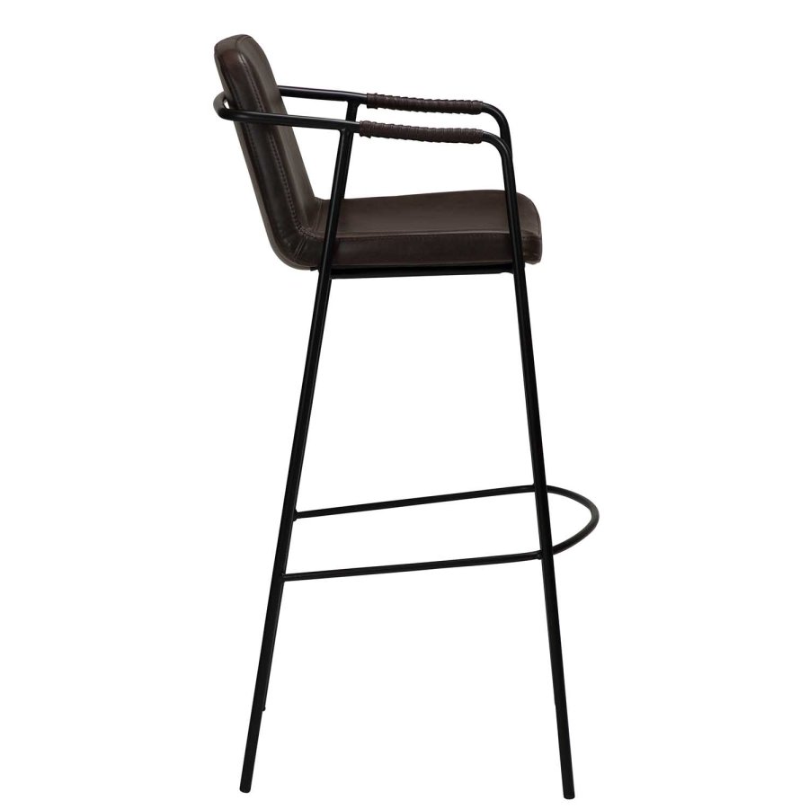 DAN-FORM Boto barkrakk, med ryggsttte og fotsttte - vintage brunt kunstskinn og svart stl