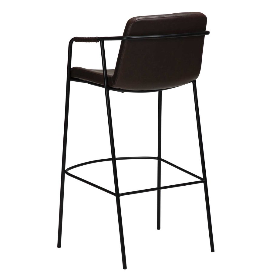 DAN-FORM Boto barkrakk, med ryggsttte og fotsttte - vintage brunt kunstskinn og svart stl