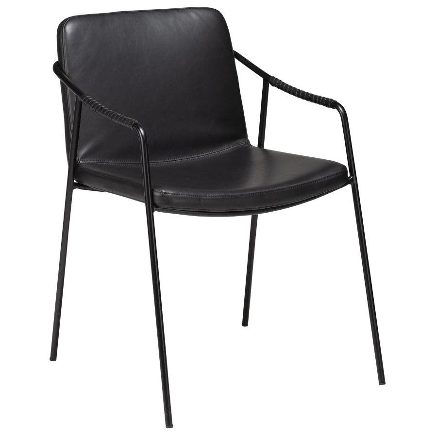 DAN-FORM BOTO lenestol Vintage svart kunstskinn med svarte ben