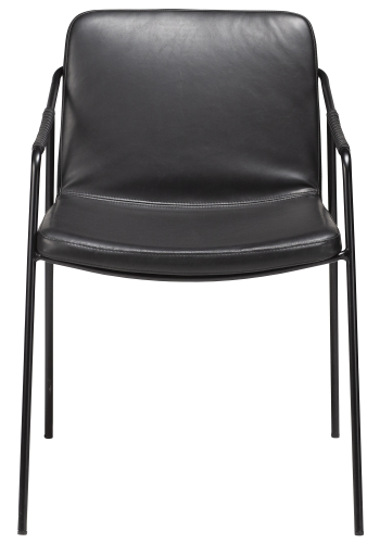 DAN-FORM BOTO lenestol Vintage svart kunstskinn med svarte ben