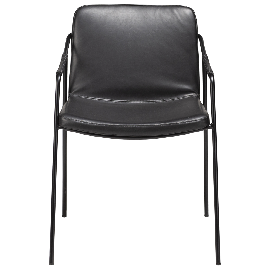 DAN-FORM BOTO lenestol Vintage svart kunstskinn med svarte ben