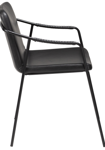 DAN-FORM BOTO lenestol Vintage svart kunstskinn med svarte ben