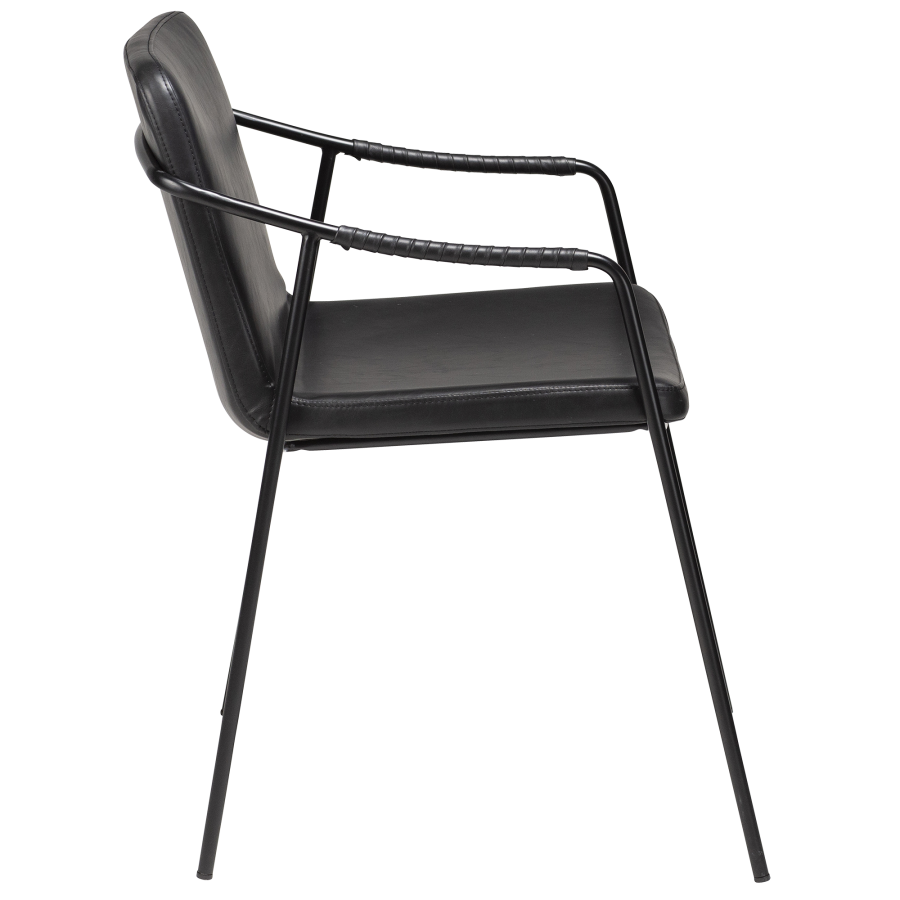 DAN-FORM BOTO lenestol Vintage svart kunstskinn med svarte ben