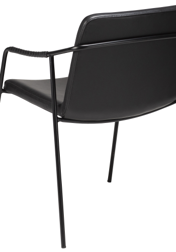 DAN-FORM BOTO lenestol Vintage svart kunstskinn med svarte ben