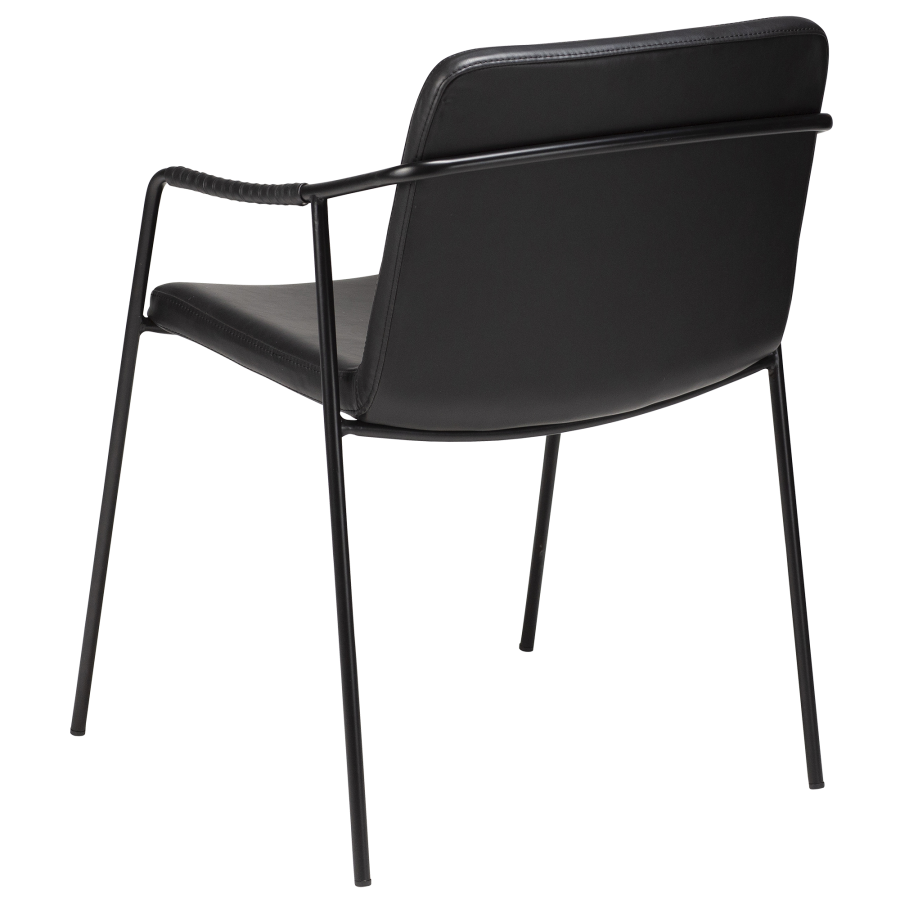 DAN-FORM BOTO lenestol Vintage svart kunstskinn med svarte ben