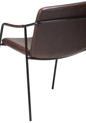 DAN-FORM BOTO lenestol Vintage kakao kunstskinn med svarte ben