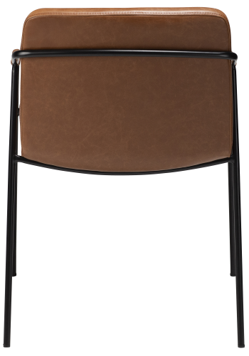 DAN-FORM BOTO lenestol Vintage lys brunt kunstskinn med svarte ben