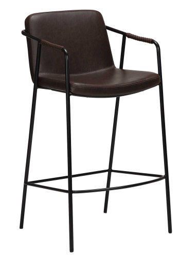 DAN-FORM Boto barkrakk, med ryggsttte og fotsttte - vintage brunt kunstskinn og svart stl