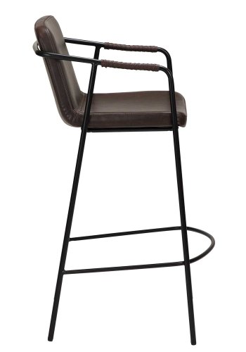 DAN-FORM Boto barkrakk, med ryggsttte og fotsttte - vintage brunt kunstskinn og svart stl