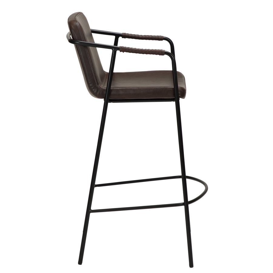 DAN-FORM Boto barkrakk, med ryggsttte og fotsttte - vintage brunt kunstskinn og svart stl