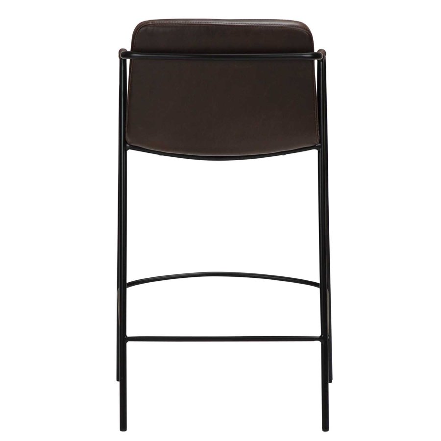 DAN-FORM Boto barkrakk, med ryggsttte og fotsttte - vintage brunt kunstskinn og svart stl