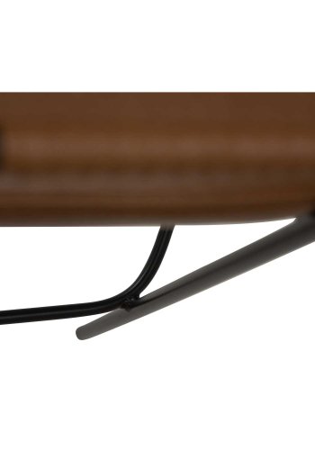 DAN-FORM Boto barkrakk, med ryggsttte og fotsttte - vintage lysebrunt kunstskinn og svart stl