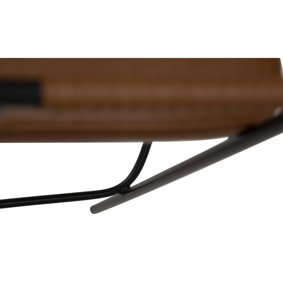 DAN-FORM Boto barkrakk, med ryggsttte og fotsttte - vintage lysebrunt kunstskinn og svart stl