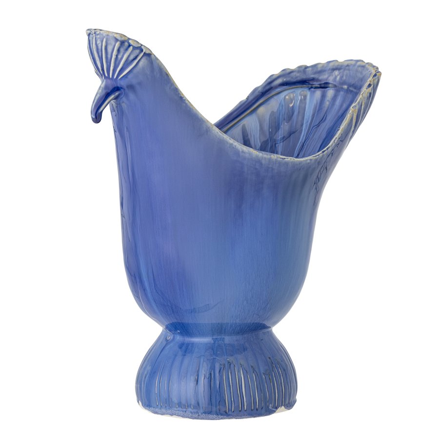 CREATIVE COLLECTION Wylie Vase, Blau, Steingut