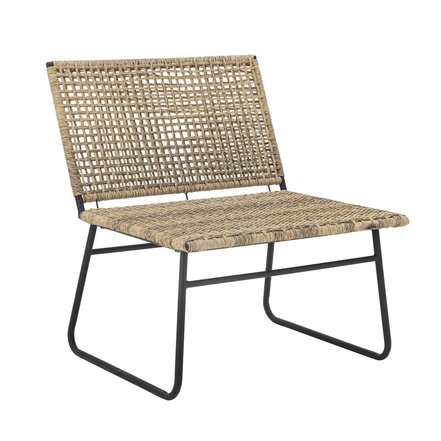 BLOOMINGVILLE Vallone Outdoor-Loungesessel - natürliches Polyrattan und Metall