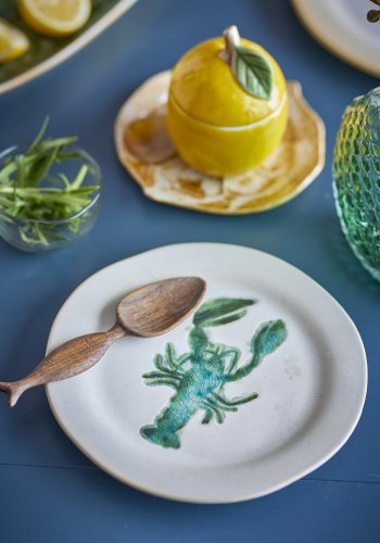 CREATIVE COLLECTION Hadden Teller, Grün, Steingut (T21xH2 cm, 4er-Set)