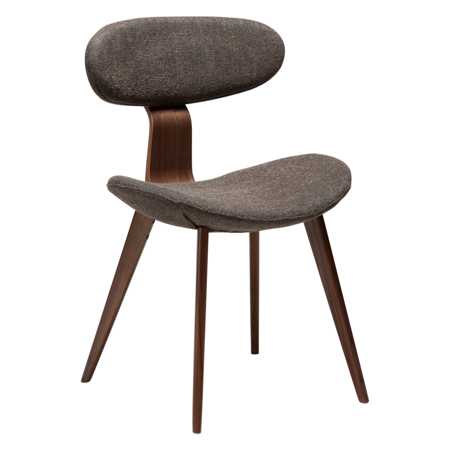 DANFORM Buckle Esszimmerstuhl - Major Brown Bouclé-Stoff und Walnussbraunes Holz