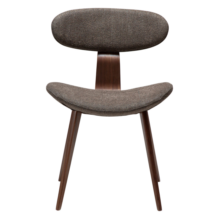 DANFORM Buckle Esszimmerstuhl - Major Brown Bouclé-Stoff und Walnussbraunes Holz