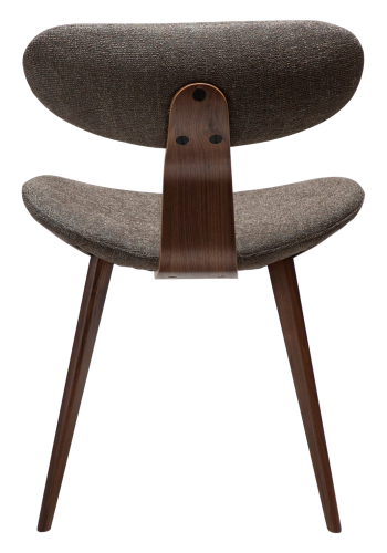 DANFORM Buckle Esszimmerstuhl - Major Brown Bouclé-Stoff und Walnussbraunes Holz