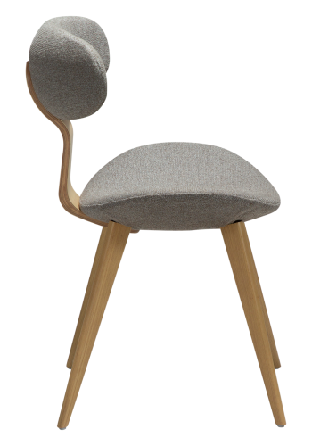 DANFORM Buckle Esszimmerstuhl - Pebble Earth Bouclé-Stoff und weiß getünchte Eiche