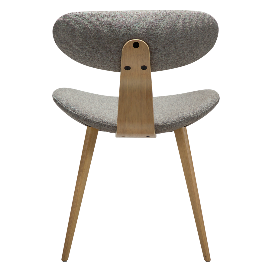 DANFORM Buckle Esszimmerstuhl - Pebble Earth Bouclé-Stoff und weiß getünchte Eiche