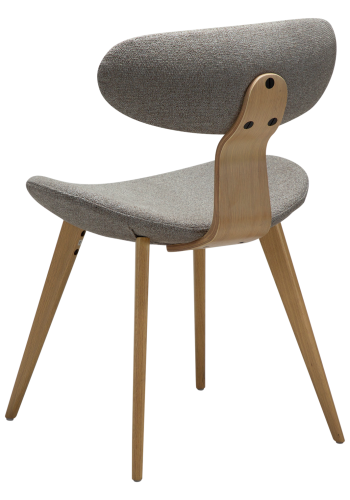 DANFORM Buckle Esszimmerstuhl - Pebble Earth Bouclé-Stoff und weiß getünchte Eiche