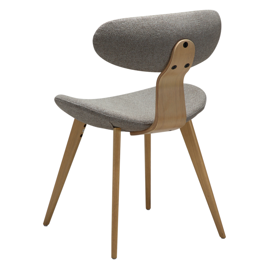 DANFORM Buckle Esszimmerstuhl - Pebble Earth Bouclé-Stoff und weiß getünchte Eiche