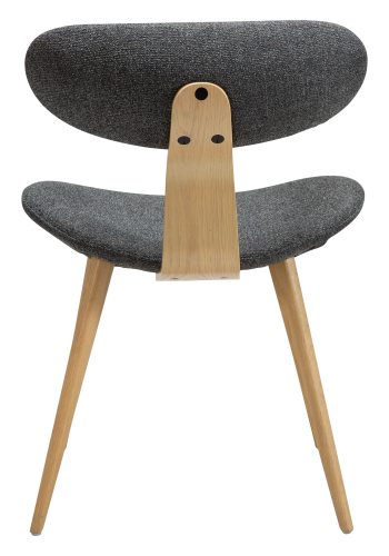 DANFORM Buckle Esszimmerstuhl - kieselgrauer Bouclé-Stoff und weiß getünchte Eiche