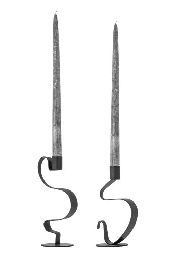 BLOOMINGVILLE Kerzenhalter Do, Schwarz, Metall (L10xH17,5xB7,5/L10xH20xB7,5, 2er-Set)