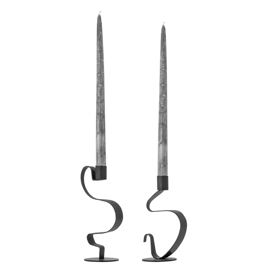 BLOOMINGVILLE Kerzenhalter Do, Schwarz, Metall (L10xH17,5xB7,5/L10xH20xB7,5, 2er-Set)