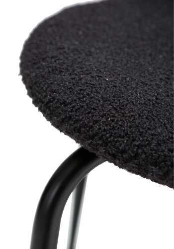 DANFORM Bull Esszimmerstuhl - Obsidianschwarzer RPES-Bouclé-Stoff mit Glitzer und schwarzem Stahl