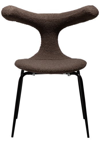 DANFORM Bull Esszimmerstuhl - Major brauner RPES Bouclé-Stoff und schwarzer Stahl