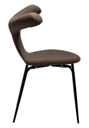 DANFORM Bull Esszimmerstuhl - Major brauner RPES Bouclé-Stoff und schwarzer Stahl