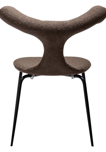 DANFORM Bull Esszimmerstuhl - Major brauner RPES Bouclé-Stoff und schwarzer Stahl