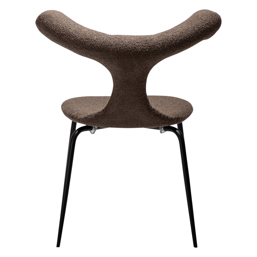DANFORM Bull Esszimmerstuhl - Major brauner RPES Bouclé-Stoff und schwarzer Stahl