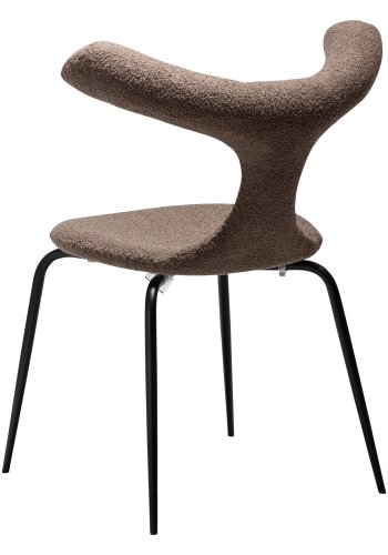 DANFORM Bull Esszimmerstuhl - Major brauner RPES Bouclé-Stoff und schwarzer Stahl