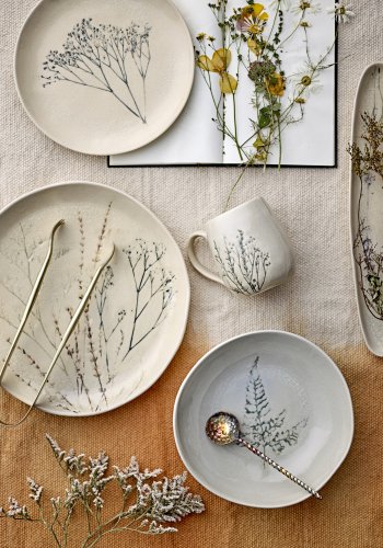 BLOOMINGVILLE Bea Becher, Natur, Steingut, D10xH10,5 cm